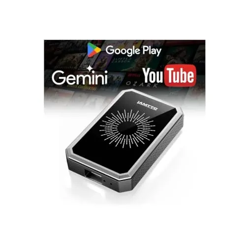 LAMTTO Wireless CarPlay Adapter with Gemini AI, Google Play, 4GB RAM & 32GB Storage
