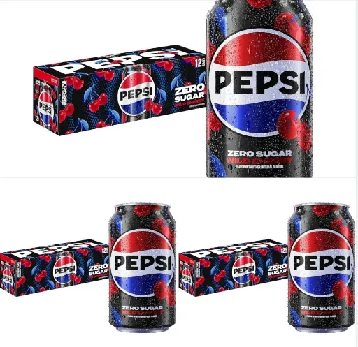 Pepsi Wild Cherry Zero Sugar Soda - 3 packs (36 Cans)