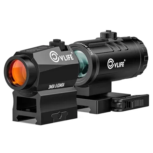 CVLIFE EagleTalon Compact Multi-Reticle Red/Green Dot & 3X Magnifier Combo 2.95in Eye Relief