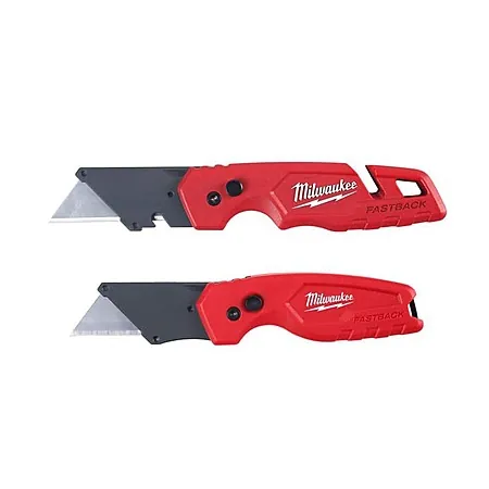 2-pk 6.87" Milwaukee Fastback Compact Folding Utility Knife Set