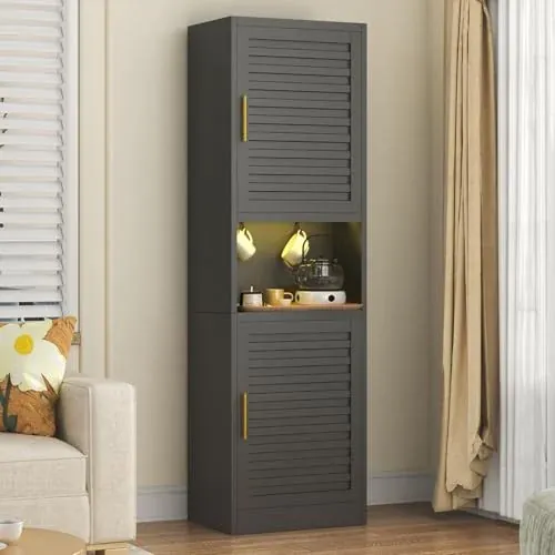 Metal Narrow Storage Cabinet 68" Tall