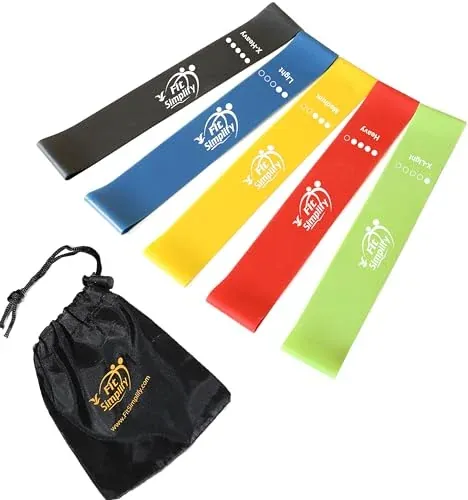Fit Simplify Resistance Loop Exercise Bands 5-Pack