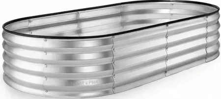 Plant & Plot 24"D x 48"W x 12"H Galvanized Outdoor Raised Garden Bed
