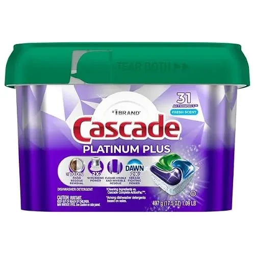 Cascade Detergent Dishwasher Actionpacs Fresh Scent 31 Count (Pack of 6)