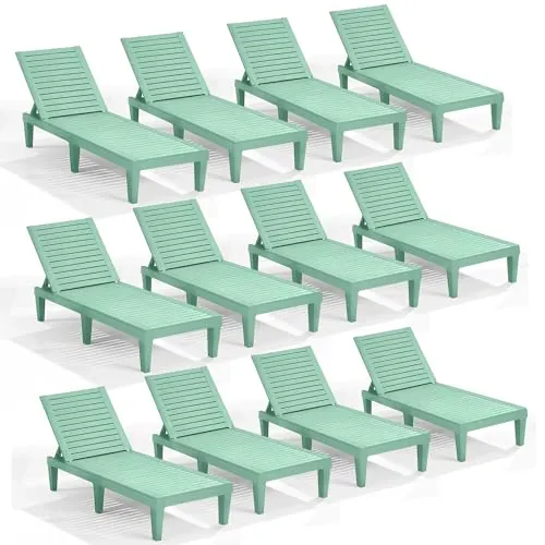 Nestl Lounge Chair Outdoor Tanning Chaise Lounge Set of 12