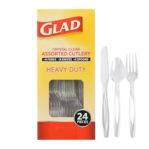 Glad Disposable Plastic Assorted Cutlery 24-Pack