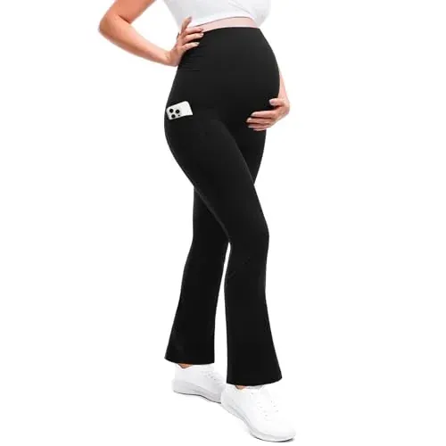 Maternity Flare Leggings with Pockets 29 Inseam