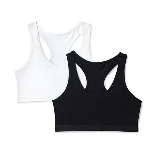 Amazon Essentials Girls' Cotton Jersey Racerback Crop Top Bralette