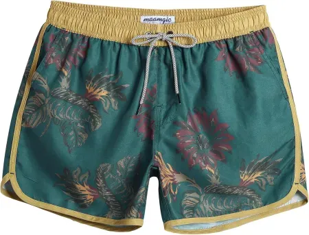maamgic Men's Vintage Swim Trunks w/ Mesh Lining