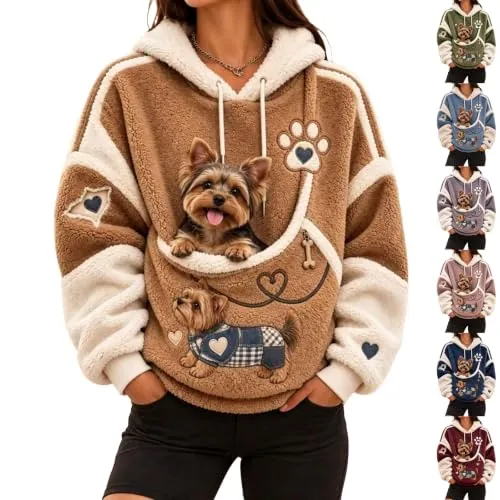Fleece Hoodie with Pet Pouch