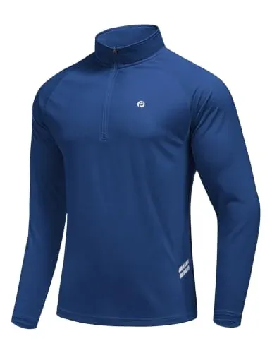 PINSPARK Men's 1/4 Zip Pullover Quarter Zip Athletic Golf Shirt