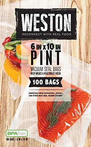 Weston 100-Count 6" x 10" Pint Vacuum Sealer Bags