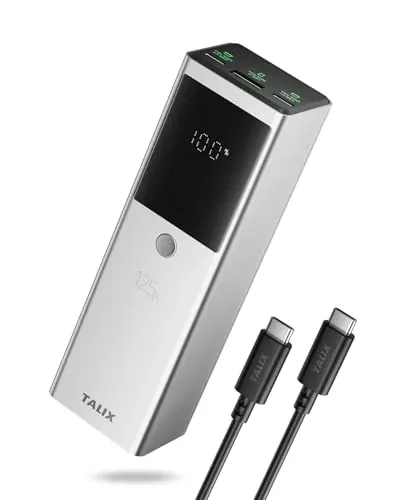 TALIX 12800mAh 125W 3-Port Laptop Power Bank w/ 240W USB-C Cable