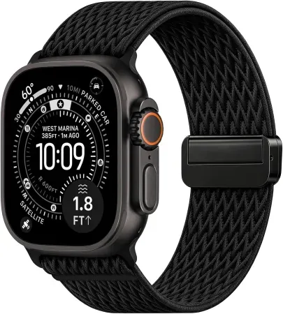 TreasureMax Stretchy Nylon Apple Watch Sport Band w/ Magnetic Clasp