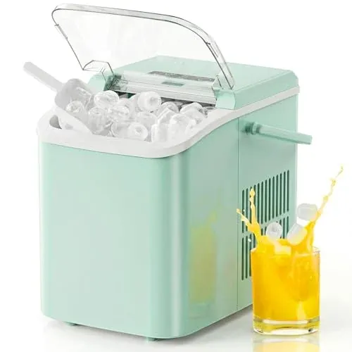 NEWBULIG Portable Ice Maker with Handle 26lbs/24Hrs