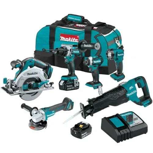 Makita XT616T 18V LXT Lithium-Ion Brushless Cordless 6-Pc. Combo Kit (5.0Ah)