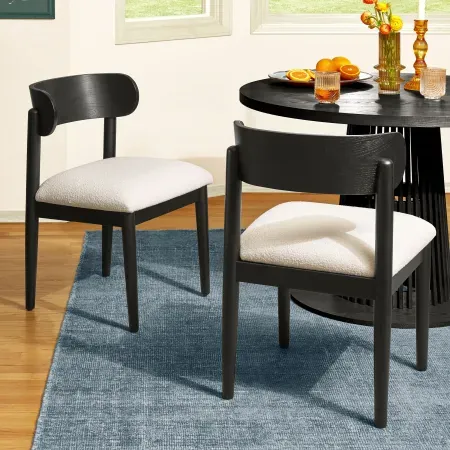 Drew Barrymore 2-Pack Dining Chairs w/ Horseshoe-Shaped Wood Back