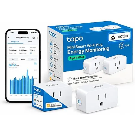 Prime Members: 2-Pk. TP-Link Tapo P110M Smart Wi-Fi Plug Mini