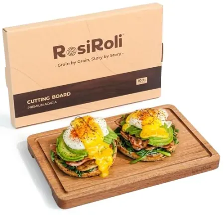 RosiRoli 11.5" x 7" Small Acacia Wood Cutting Board