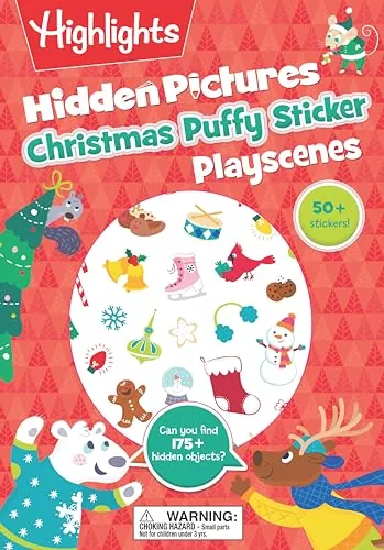 Highlights Hidden Pictures Christmas Puffy Sticker Playscenes