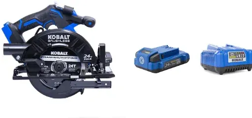 Kobalt XTR 24V Max Brushless 7-1/4" Cordless Circular Saw Kit with 2Ah Battery & Charger