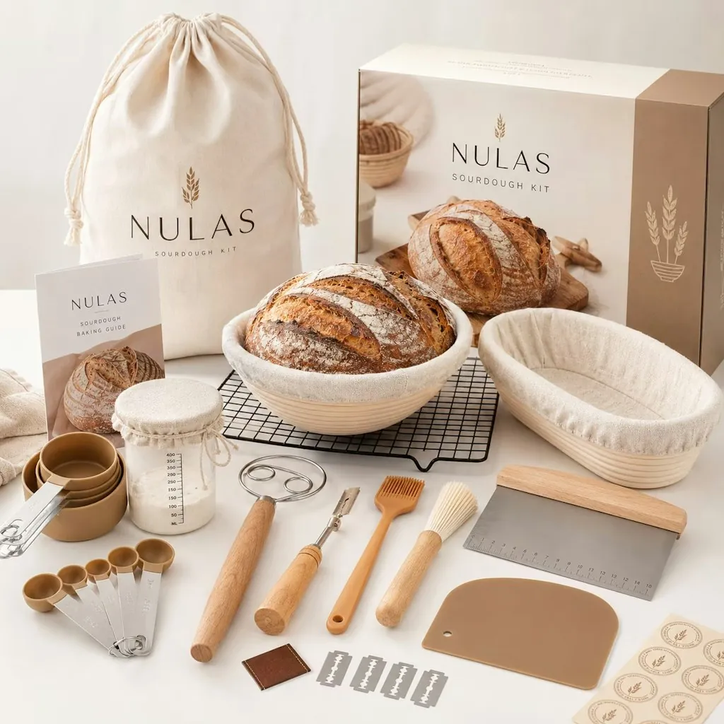 NULAS 52-Piece Sourdough Starter Kit Bread Baking Supplies Set