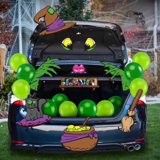 Joyfy Halloween Trunk or Treat Car Decorations Kit (Green Witch)