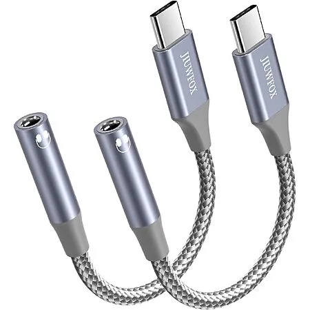 2-Pack JIUWFOX USB-C to 3.5mm Headphone Jack Adapter