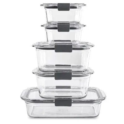 Rubbermaid Brilliance Glass Food Storage Set 10-Piece
