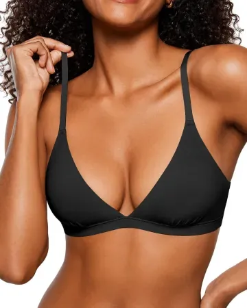 As Fairy Women's Unlined Triangle Plunge Wireless Bralette