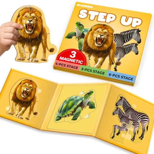 Quokka Wild Animals 3-in-1 Magnetic Puzzle Book
