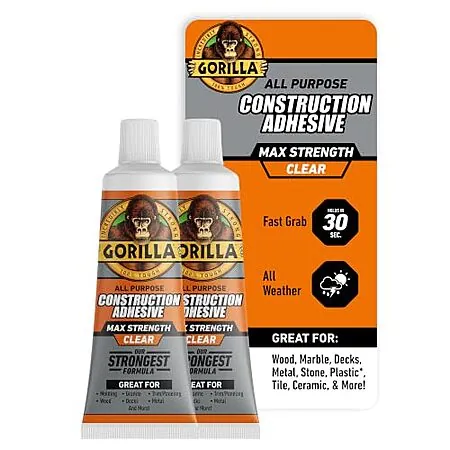 Prime Members: 2-Pk 2.5-Oz Gorilla Max Strength Construction Adhesive (Clear)