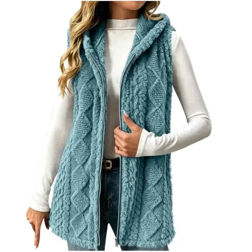 Sherpa Jackets for Women Lightweight Sleeveless Fall Vest Jackets