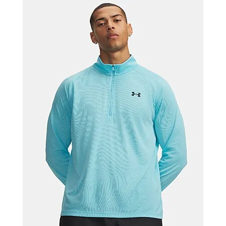 Under Armour Men's UA Tech Textured Half-Zip Pullover (Fresco Blue / Black)