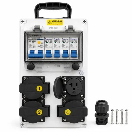 Pawaday Portable 110V Power Distribution Breaker Box