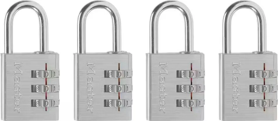 Master Lock Resettable 3-Dial Combination Lock 4-Pack