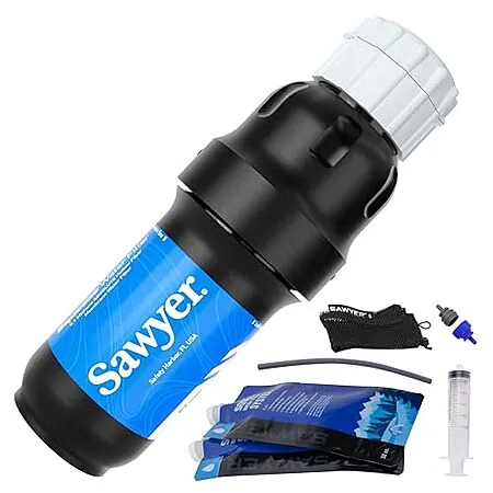 Sawyer Squeeze Water Filtration System w/ 2x 32-Oz Pouches & Hydration Pack Adapter