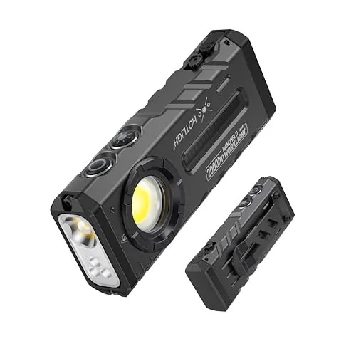 HOTLIGH 2000 High Lumens EDC Flashlight with UV/RGB and Magnetic Cap
