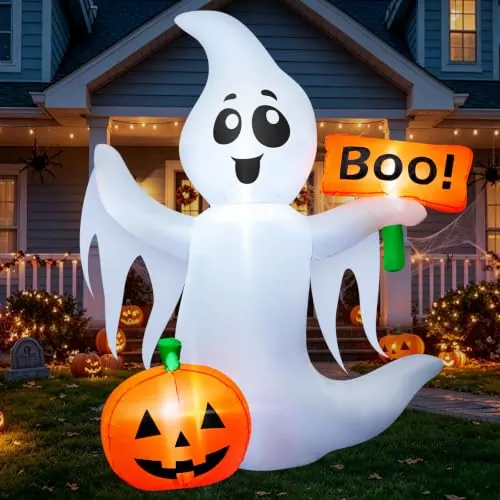 Halloween Inflatable Ghost with LED Lights 4.5 FT