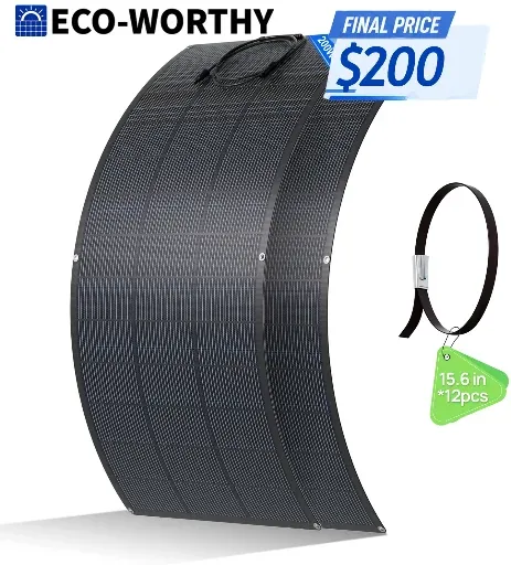 ECO-WORTHY 2-Pack 200W Flexible HJT Solar Panel 18V ETFE 18BB