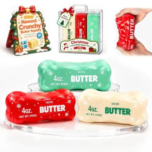 3-Pack Christmas Crunch Butter Squishy Toys