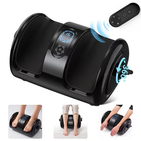 Foot Rolling Massager Machine w/ Heat & Remote Control