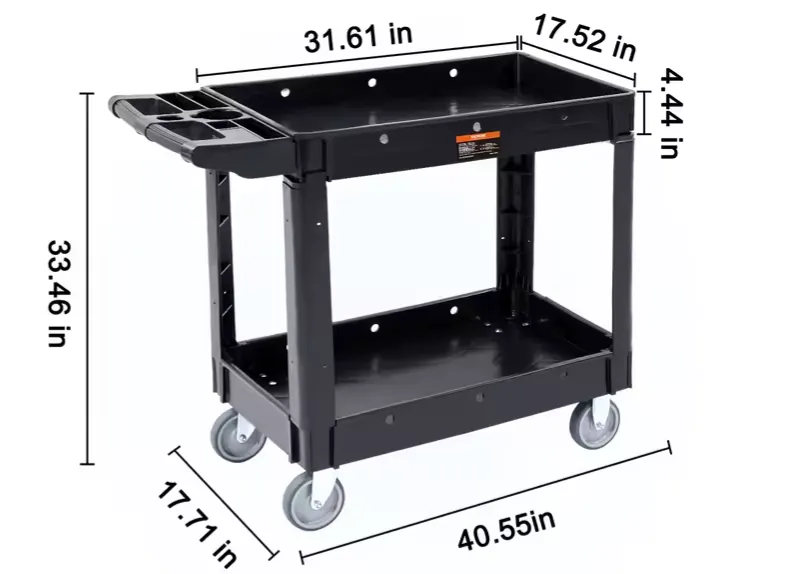 SucceBuy 2-Shelf Utility Service Cart