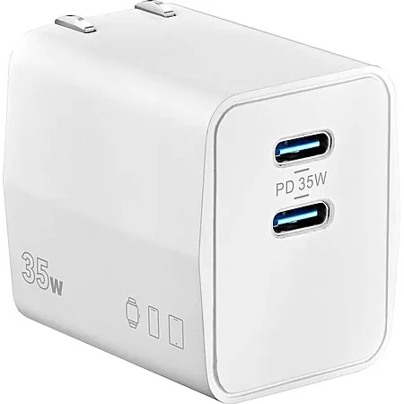 Insignia 2-Port up to 35W USB-C Port Wall Charger (White)