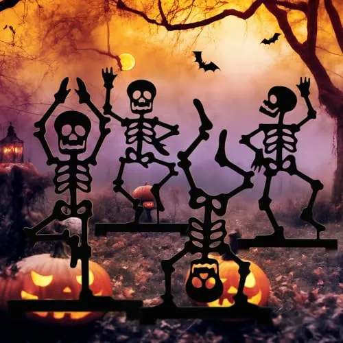 Geelin 4-Piece Metal Yoga Skeleton Outdoor Decor