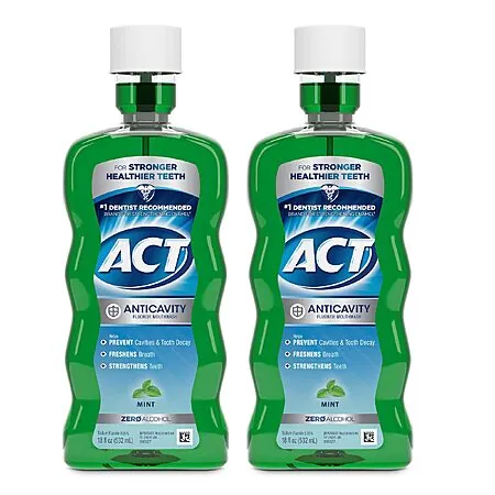 Select Accounts: 2-Pk 18-Oz ACT Anticavity Fluoride Mouthwash (Mint)