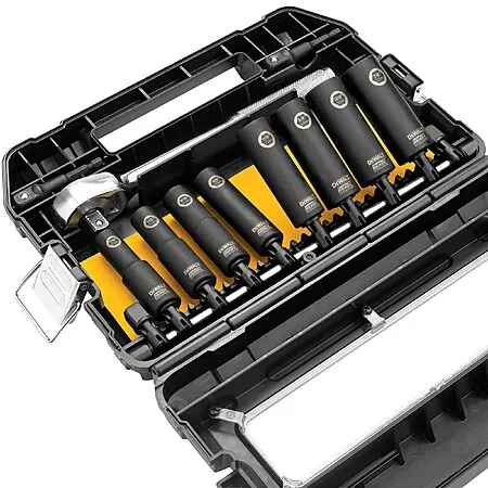 10-Pc. DeWALT 1/2" Drive Impact Socket Set w/ 1/4" to 1/2" Adapters