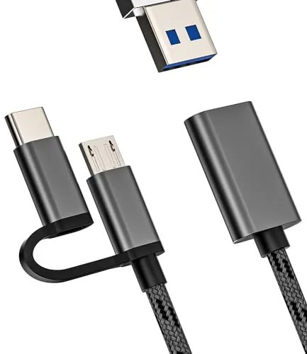Micro USB Type C Port Adapter OTG Cable Dongle (2-in-1)