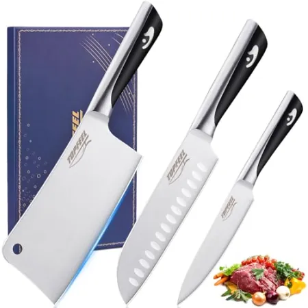 3-Piece Topfeel Butcher Knife Meat Cleaver Set