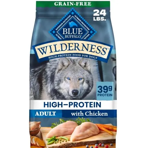 Blue Buffalo Wilderness High Protein Adult Dog Food Bag 24lb